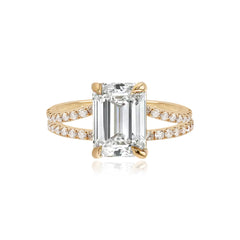 Diamond Pave Split Shank Engagement Ring
