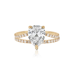 Diamond Pave Split Shank Engagement Ring
