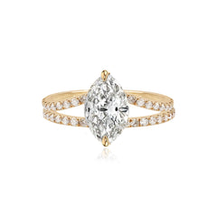 Diamond Pave Split Shank Engagement Ring