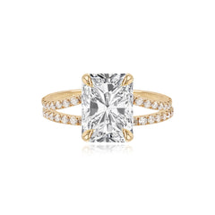 Diamond Pave Split Shank Engagement Ring