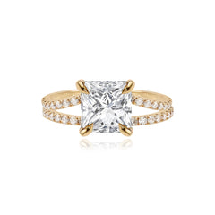 Diamond Pave Split Shank Engagement Ring