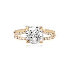 Diamond Pave Split Shank Engagement Ring
