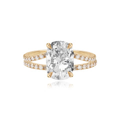Diamond Pave Split Shank Engagement Ring