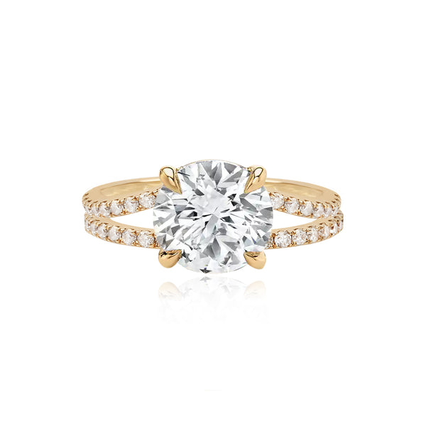 Diamond Pave Split Shank Engagement Ring