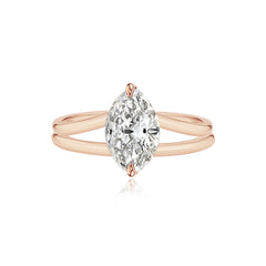 Diamond Gold Split Shank Engagement Ring