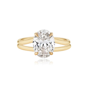 Large Diamond Plain Split Shank Engagement Ring