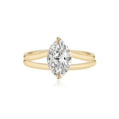 Diamond Gold Split Shank Engagement Ring