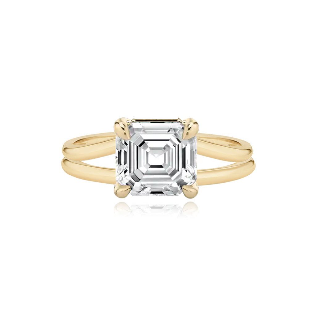 Diamond Gold Split Shank Engagement Ring