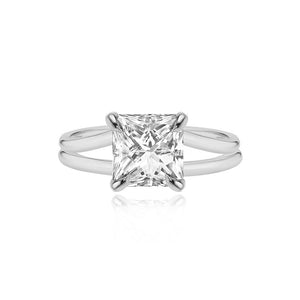 Large Diamond Plain Split Shank Engagement Ring