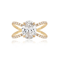 Split Shank Pave Lab Engagement Ring