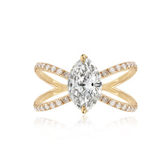Split Shank Pave Lab Engagement Ring