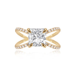 Split Shank Pave Lab Engagement Ring