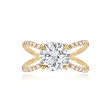 Load image into Gallery viewer, Diamond Reverse Split Shank Pave Band Engagement Ring
