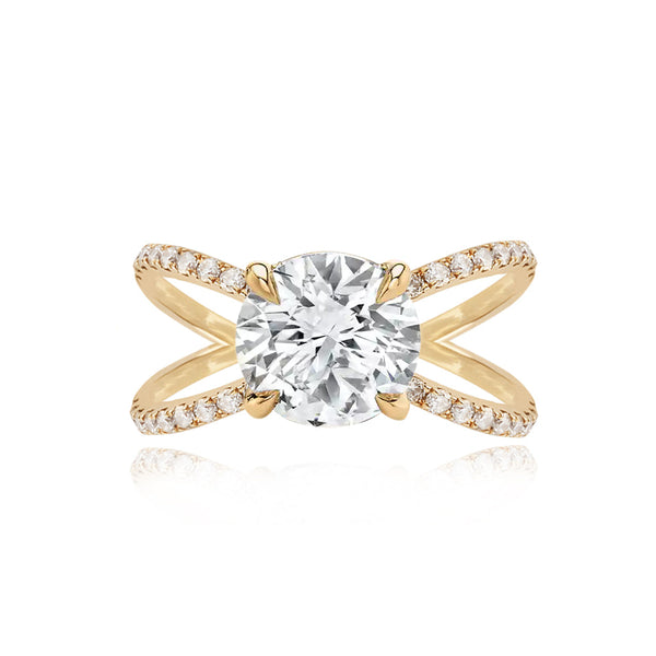 Split Shank Pave Lab Engagement Ring