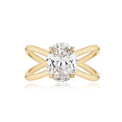 Diamond Reverse Gold Split Shank Engagement Ring