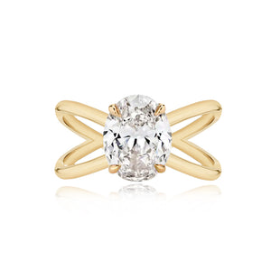 Diamond Reverse Gold Split Shank Engagement Ring