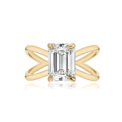 Gold Reverse Split Shank Lab Engagement Ring