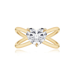 Diamond Reverse Gold Split Shank Engagement Ring