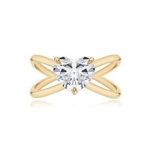 Diamond Reverse Gold Split Shank Engagement Ring