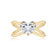 Gold Reverse Split Shank Lab Engagement Ring