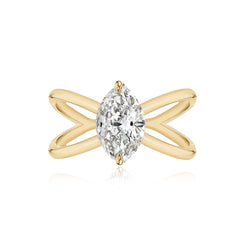 Diamond Reverse Gold Split Shank Engagement Ring