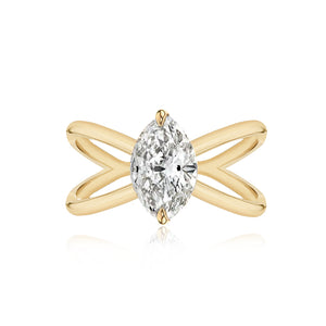 Diamond Reverse Gold Split Shank Engagement Ring