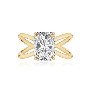 Diamond Reverse Gold Split Shank Engagement Ring