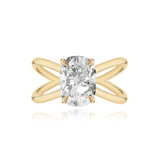 Load image into Gallery viewer, Diamond Reverse Gold Split Shank Engagement Ring
