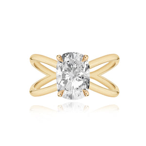 Diamond Reverse Gold Split Shank Engagement Ring