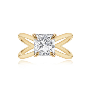 Diamond Reverse Gold Split Shank Engagement Ring