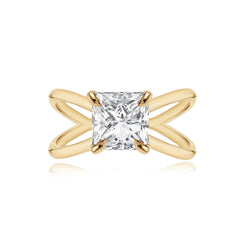 Gold Reverse Split Shank Lab Engagement Ring