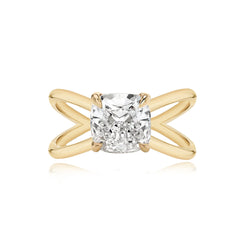 Diamond Reverse Gold Split Shank Engagement Ring