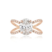 Load image into Gallery viewer, Diamond Reverse Split Shank Pave Band Engagement Ring
