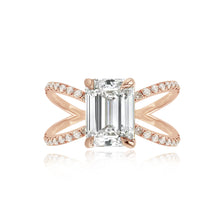 Load image into Gallery viewer, Diamond Reverse Split Shank Pave Band Engagement Ring
