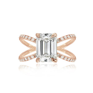 Diamond Reverse Split Shank Pave Band Engagement Ring