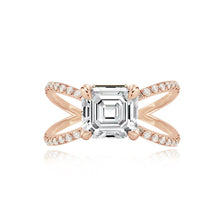 Load image into Gallery viewer, Diamond Reverse Split Shank Pave Band Engagement Ring
