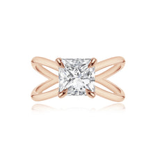 Load image into Gallery viewer, Large Diamond Reverse Gold Split Shank Engagement Ring
