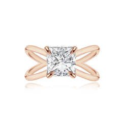 Diamond Reverse Gold Split Shank Engagement Ring
