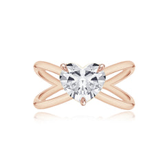 Diamond Reverse Gold Split Shank Engagement Ring