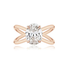 Load image into Gallery viewer, Large Diamond Reverse Gold Split Shank Engagement Ring
