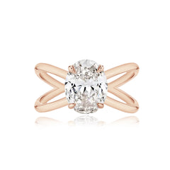 Diamond Reverse Gold Split Shank Engagement Ring