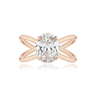 Diamond Reverse Gold Split Shank Engagement Ring
