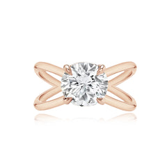 Diamond Reverse Gold Split Shank Engagement Ring