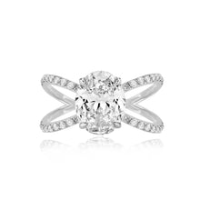 Load image into Gallery viewer, Diamond Reverse Split Shank Pave Band Engagement Ring
