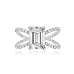 Split Shank Pave Lab Engagement Ring