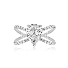 Split Shank Pave Lab Engagement Ring