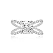 Load image into Gallery viewer, Diamond Reverse Split Shank Pave Band Engagement Ring
