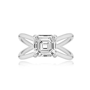 Diamond Reverse Gold Split Shank Engagement Ring