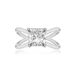 Diamond Reverse Gold Split Shank Engagement Ring