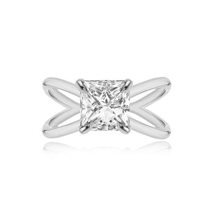 Diamond Reverse Gold Split Shank Engagement Ring